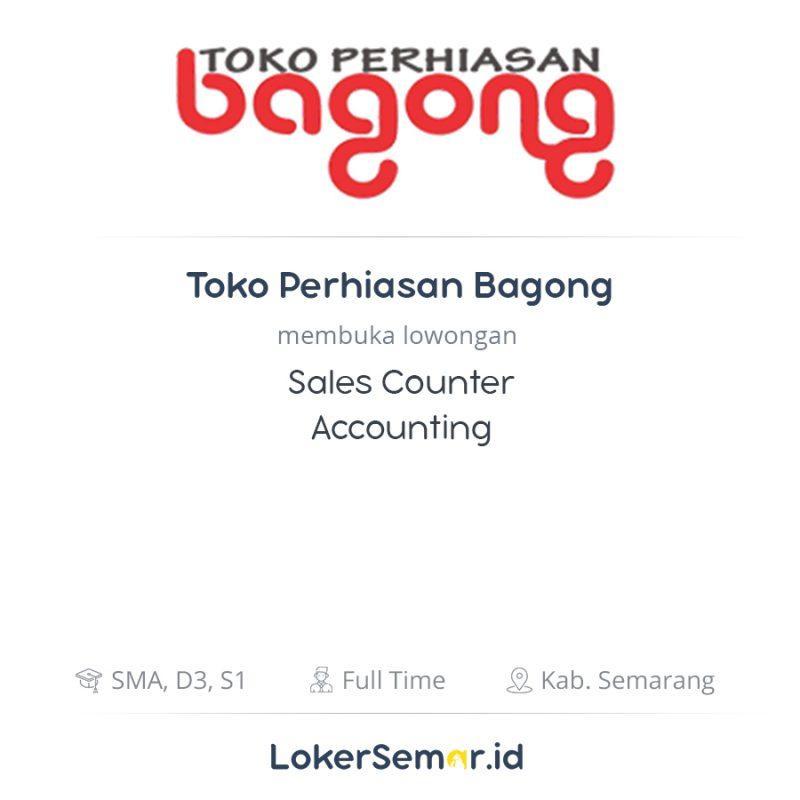 Lowongan Kerja Sales Counter Accounting di Toko