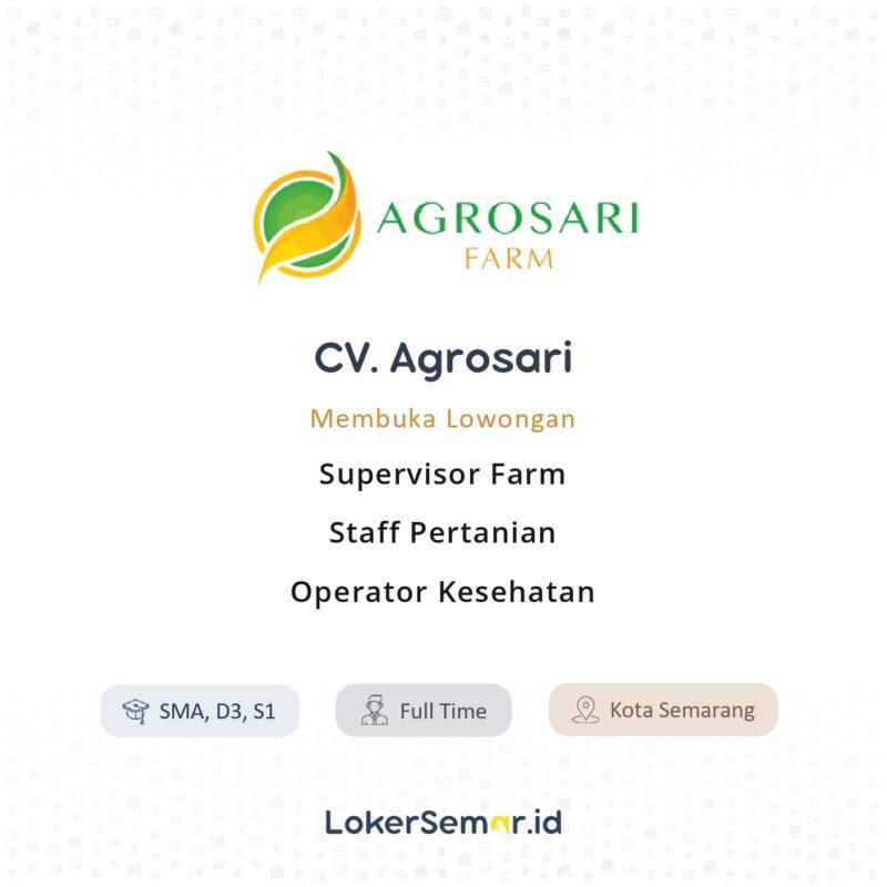  Lowongan  Kerja Supervisor Farm Staff Pertanian 