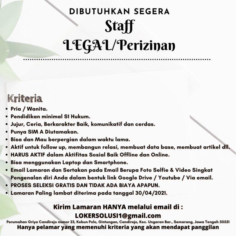 Lowongan Kerja Legal/Perizinan di Notaris Tanjung Wasesa ...