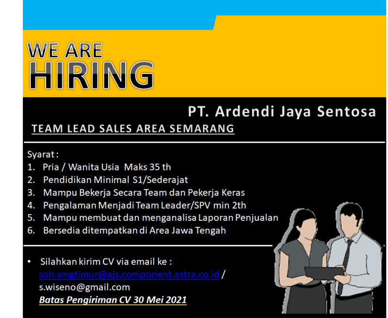  Lowongan  Kerja Team Lead Sales Area Semarang  di PT 