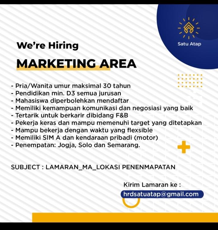 Lowongan Kerja Marketing Area Semarang di Satu Atap Corp - LokerSemar.id