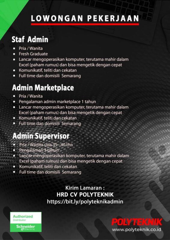 Lowongan Kerja Staf Admin - Admin Marketplace - Admin Supervisor di ...