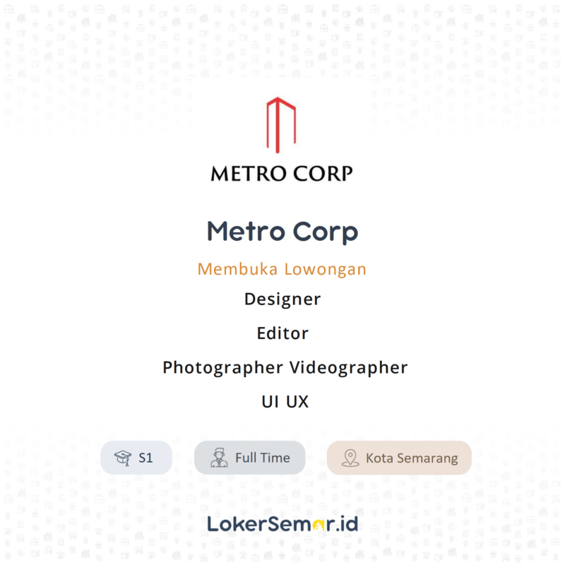 Lowongan Kerja Designer - Editor - Photographer Videographer - UI UX di ...