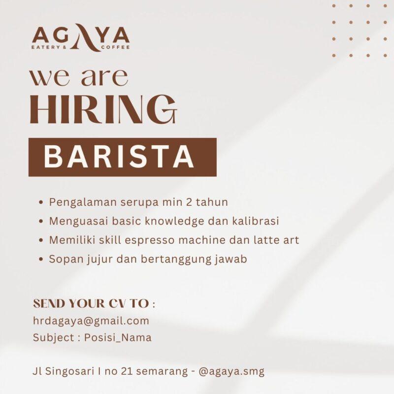 Dicari Waiter Berpengalaman untuk Agaya Eatery & Coffee, Semarang - Desember 2025 Dicari Waiter Berpengalaman untuk Agaya Eatery & Coffee, Semarang - Desember 2025