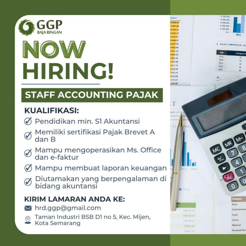 Lowongan Kerja Staff Accounting Pajak di PT. Garuda Graha Perkasa ...