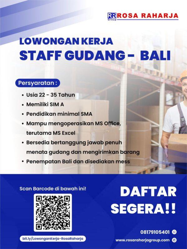 Lowongan Kerja Staff Gudang (Bali) - Sopir & Helper di Rosa Raharja ...