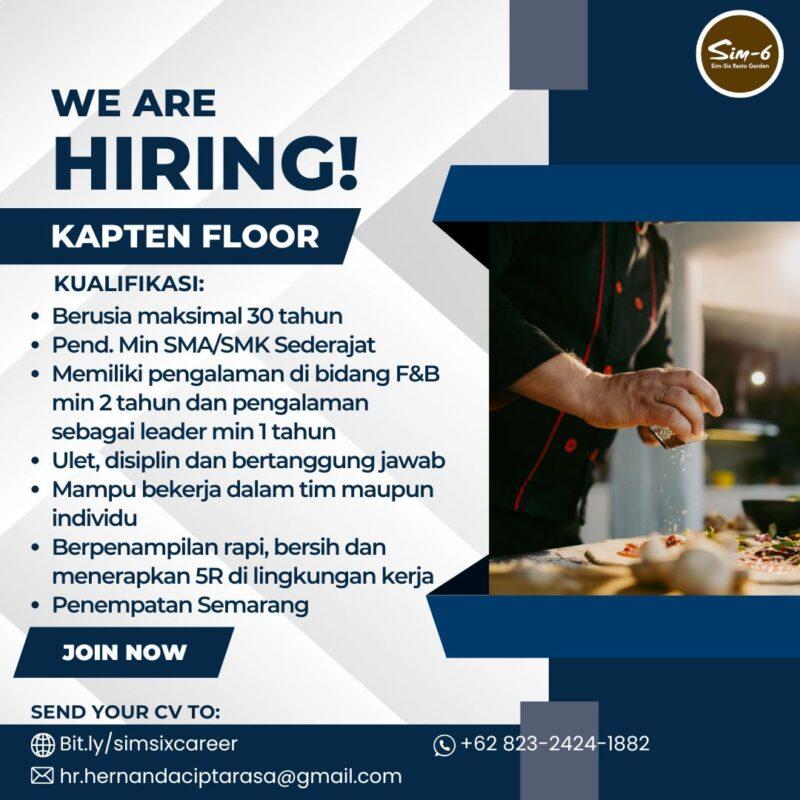 Lowongan Kerja Kapten Floor - Waiter - Cook Helper - Helper Gudang di ...