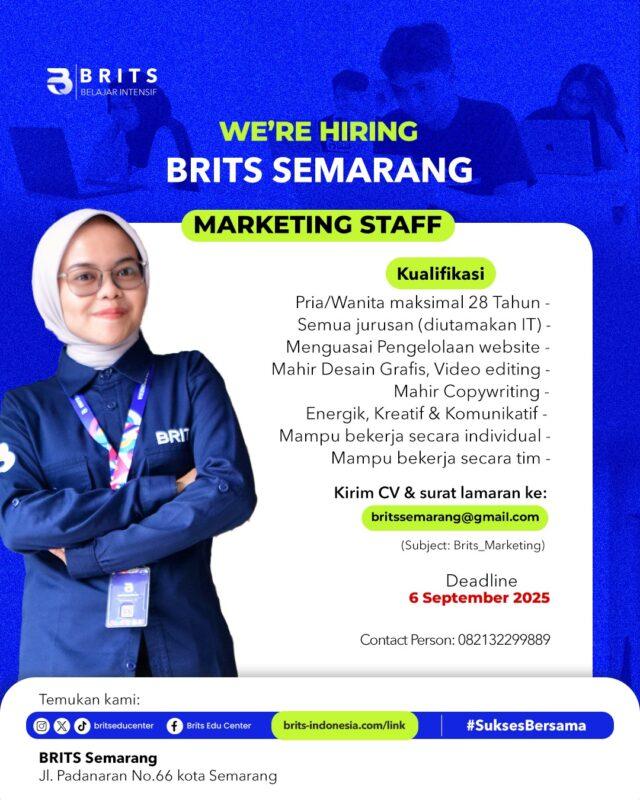Lowongan Kerja Marketing Staff - Front Officer - Office Boy di BRITS ...