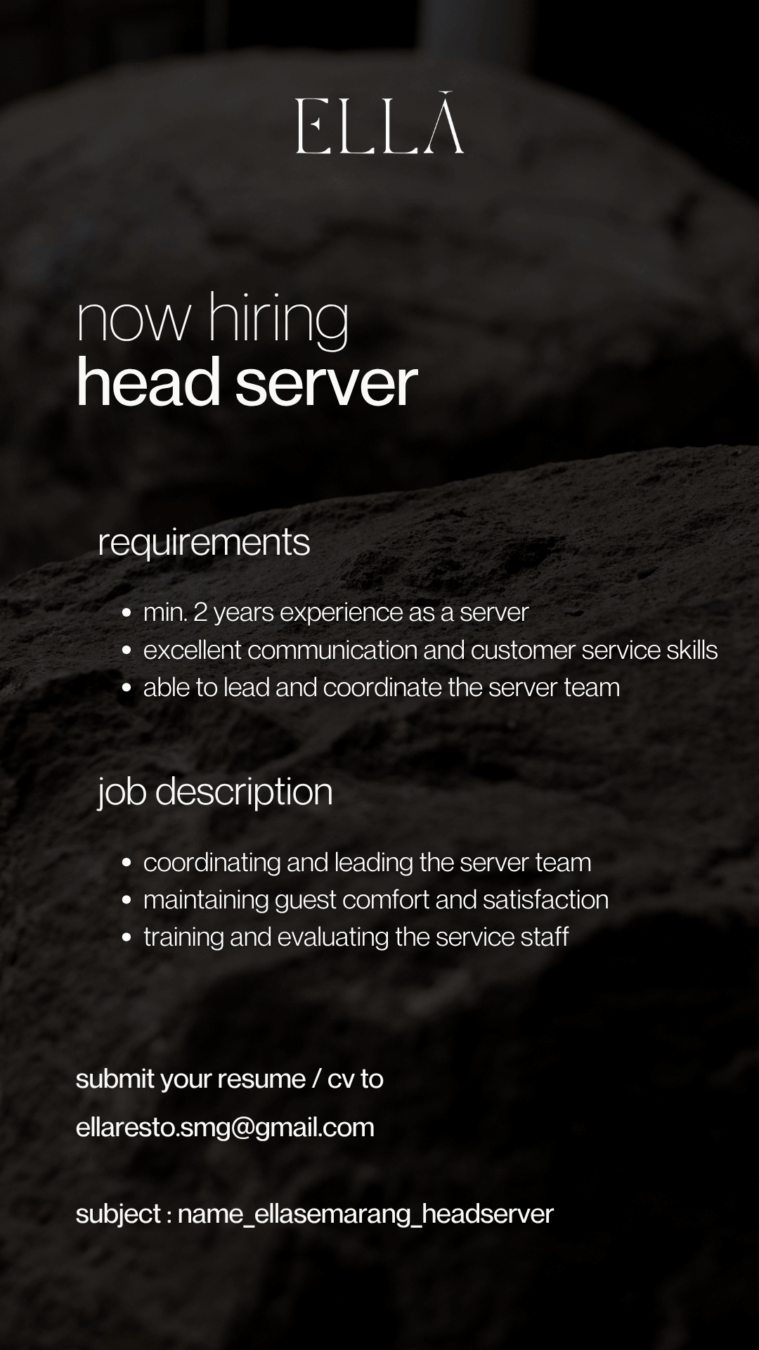 Lowongan Kerja Head Server - Marketing - Barista - Kitchen - Server di ...
