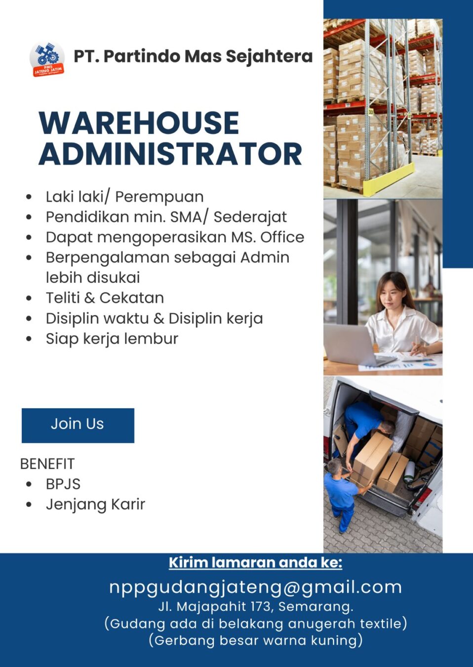 Lowongan Kerja Warehouse Administrator - Staff Gudang - Human Resource ...