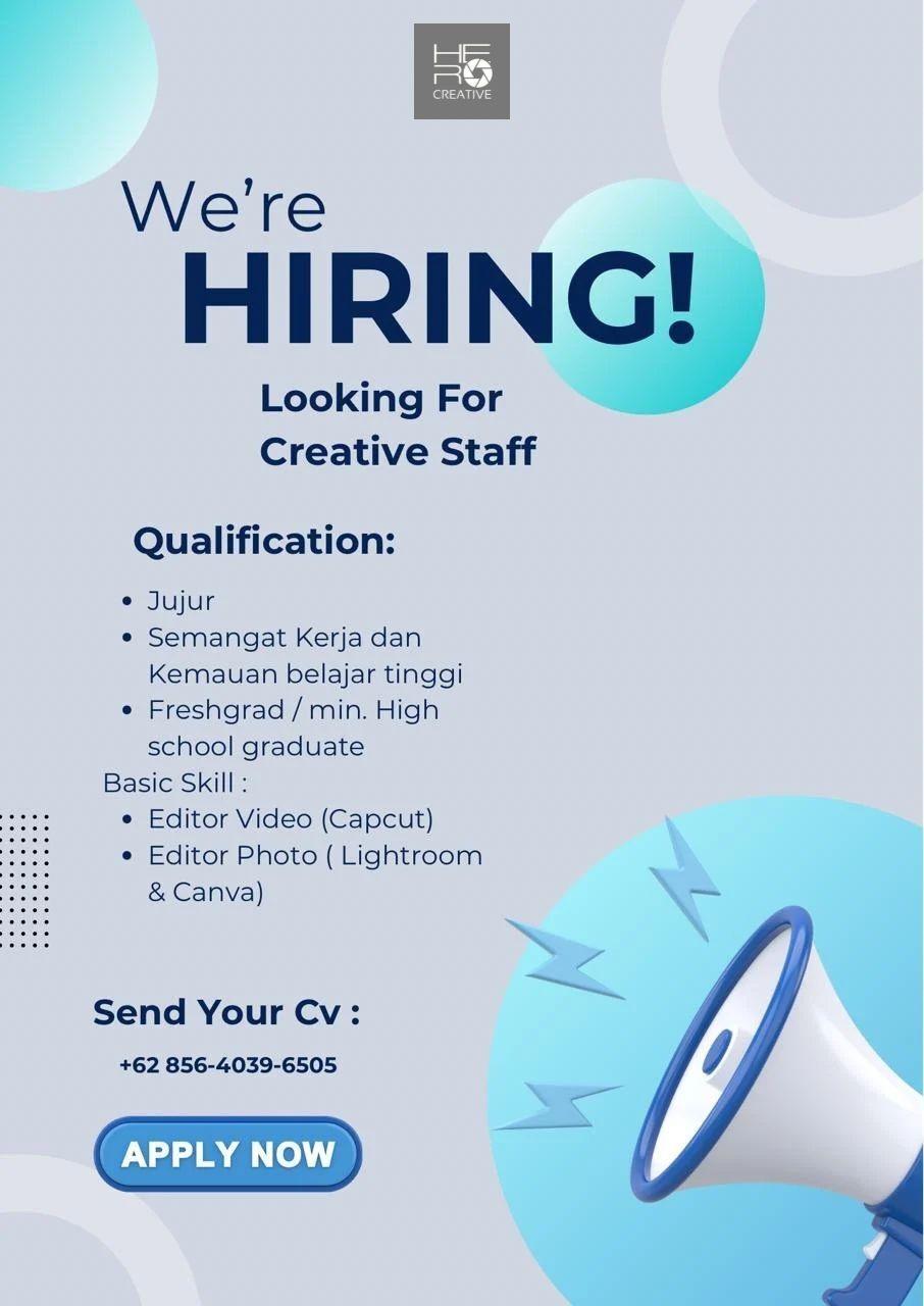 Lowongan Kerja Creative Staff di Hero Creative - LokerSemar.id