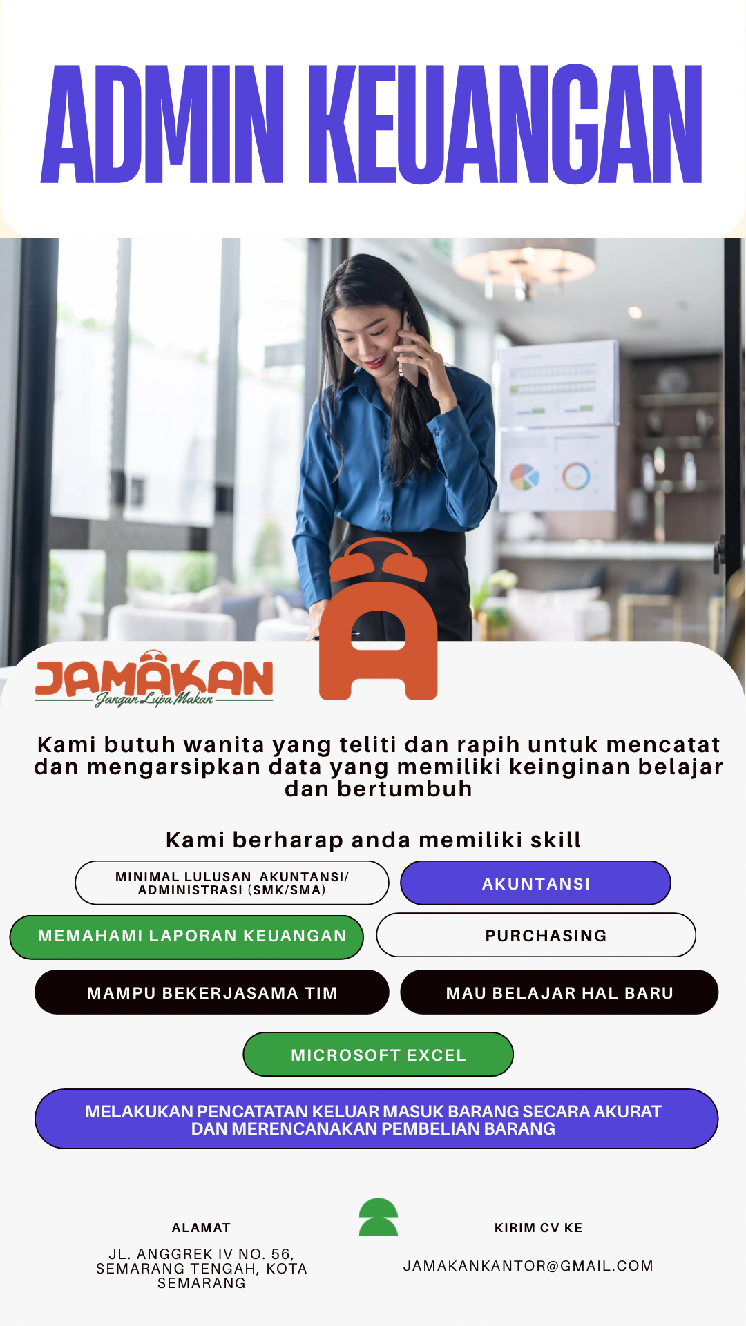 Lowongan Kerja Admin Keuangan di RM Jamakan - LokerSemar.id