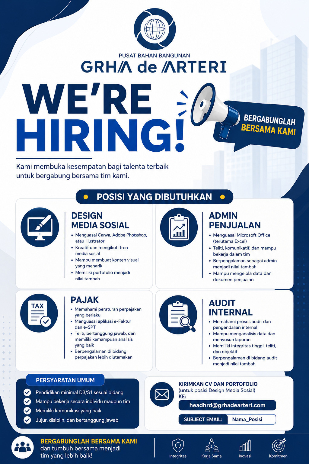 Lowongan Kerja Design Media Sosial - Admin Penjualan - Staff Pajak ...
