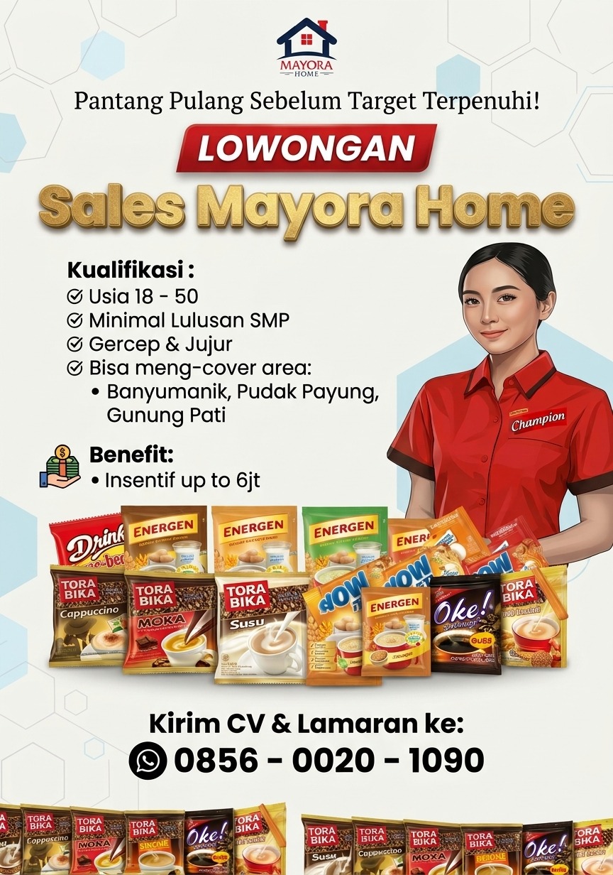 Lowongan Kerja Sales Mayora Home (Direct Selling) di PT. Mayora Indah ...